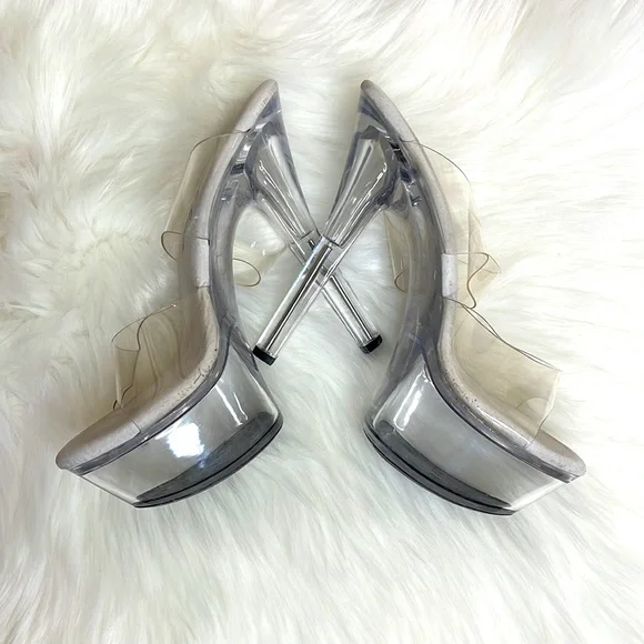 ❗️SOLD❗️ELLIE- CLEAR DANCER OR STRIPPER STILETTOS SIZE 7 - Picture 4 of 8